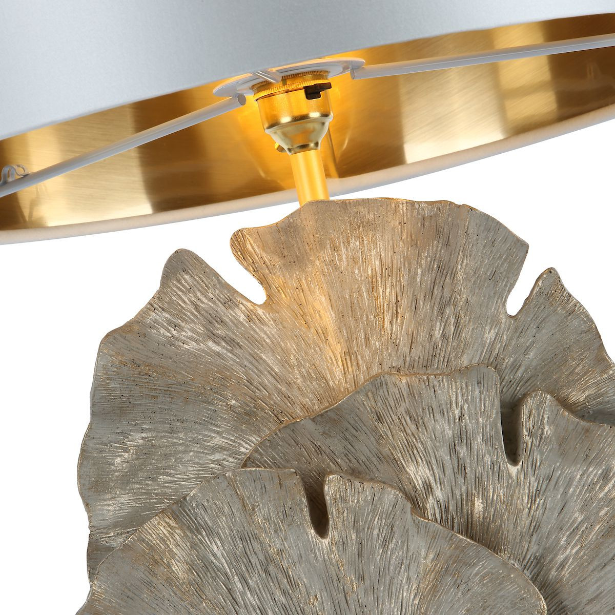 Gingko table lamp in cream / gold, base only